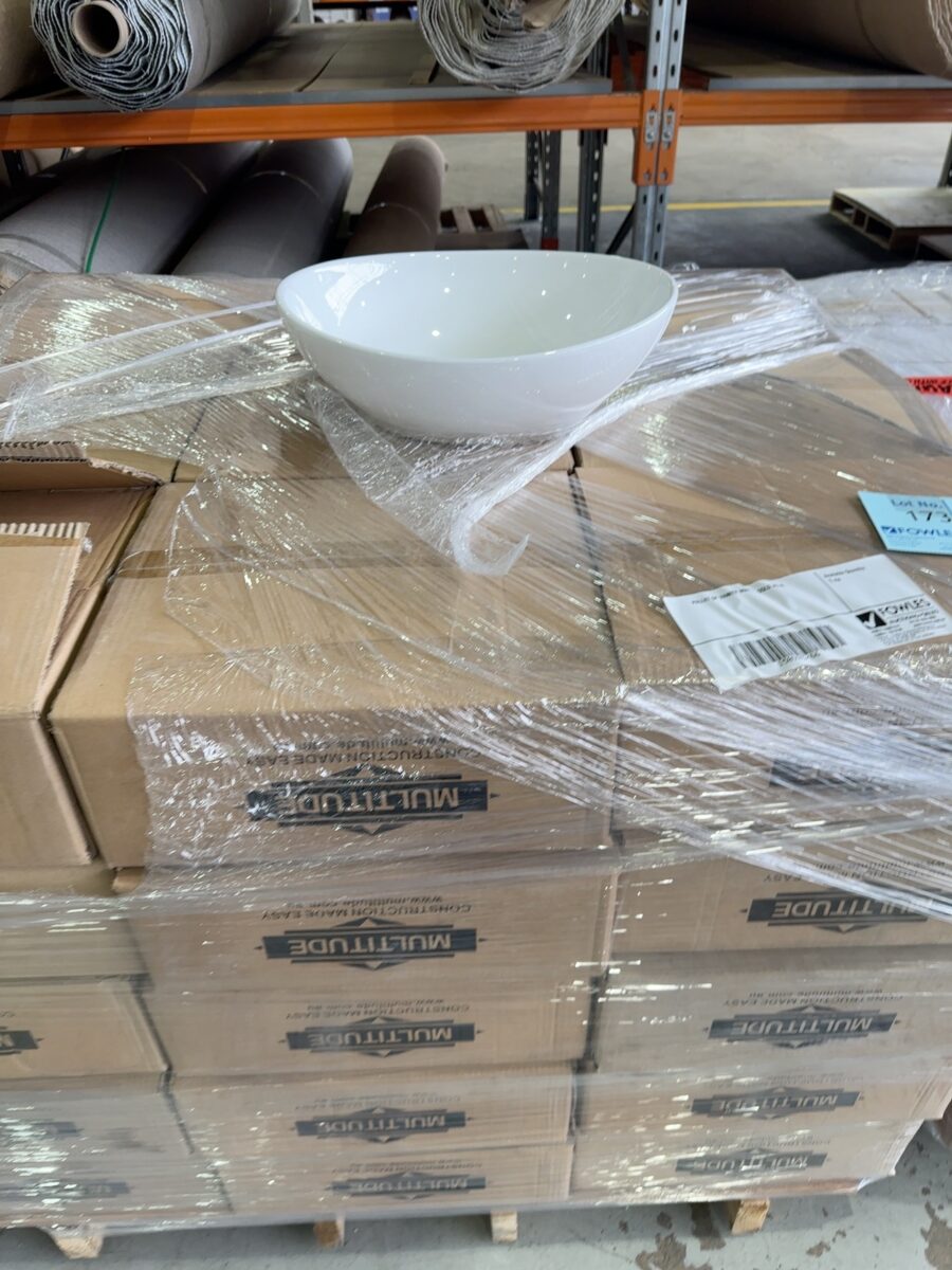 PALLET OF VANITY BOWLS, SOLD AS IS