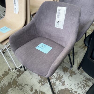 USED OFFICE FURNITURE - GREY DINING CHAIR, SOLD AS IS
