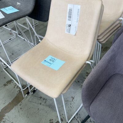 USED OFFICE FURNITURE - BEIGE DINING CHAIR, SOLD AS IS