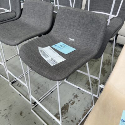 USED OFFICE FURNITURE - GREY BAR STOOL, SOLD AS IS