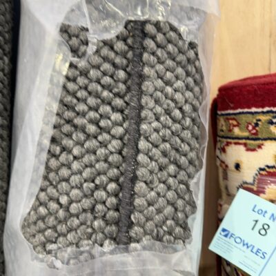 EX DISPLAY WOOL LOOP RUG, 240CM X 330CM, HAND WOVEN, SLATE, RRP99