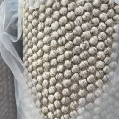 EX DISPLAY WOOL LOOP RUG, 200CM X 290CM, HAND WOVEN, BEIGE, RRP99