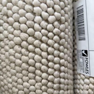 EX DISPLAY WOOL LOOP RUG, 200CM X 290CM, HAND WOVEN, IVORY, RRP99