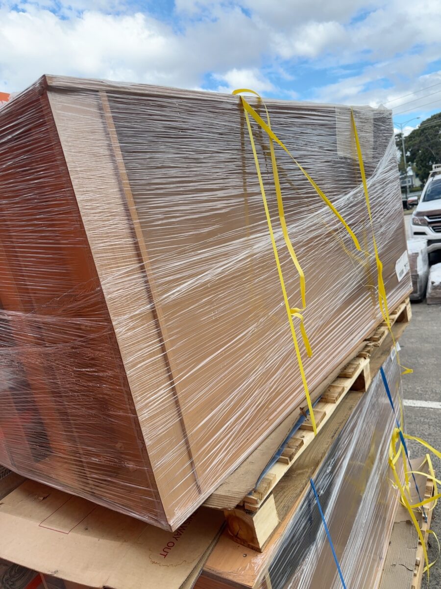 SECOND HAND OFFICE FURNITURE - PALLET OF LAMINATE BOOKCASES, SOLD AS IS