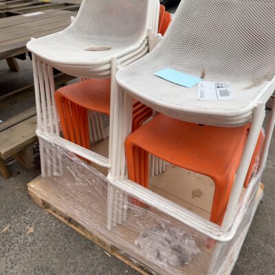 SECOND HAND OFFICE FURNITURE - PALLET OF ASSORTED BAR STOOLS, SOLD AS IS