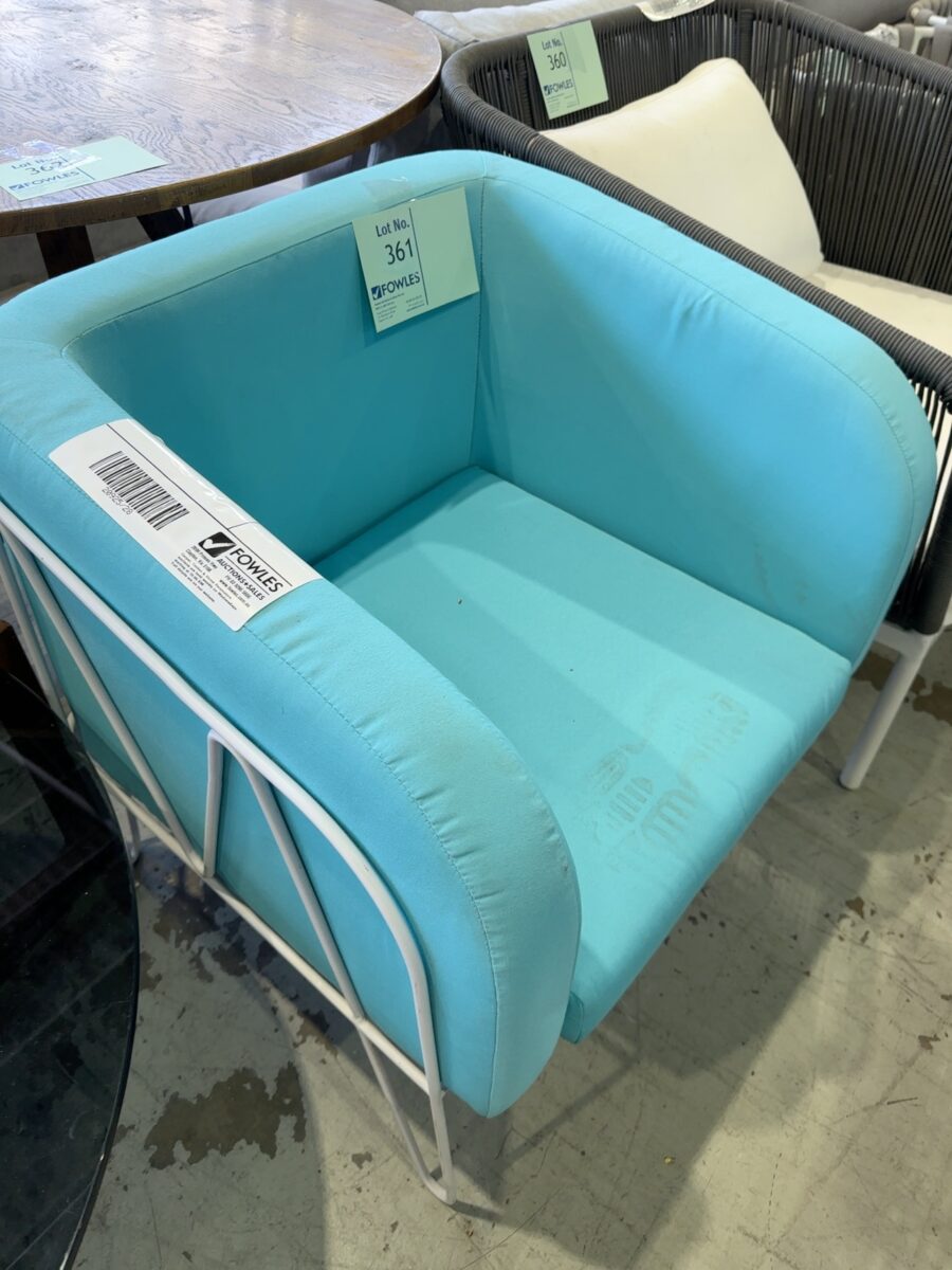EX STAGING - BLUE OUTDOOR CHAIR SOLD AS IS