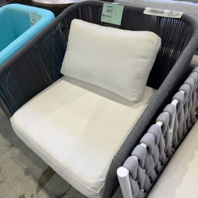 EX STAGING - GREY OUTDOOR CHAIR SOLD AS IS
