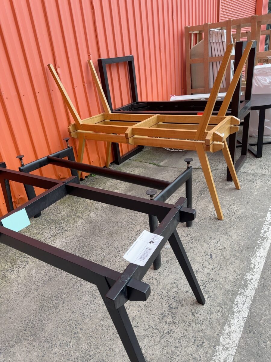 LOT OF ASSORTED TABLE BASES SOLD AS IS