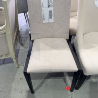EX STAGING - CREAM UPHOLSTERED DINING CHAIR SOLD AS IS