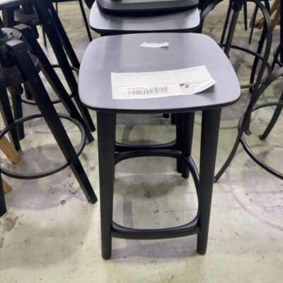 EX STAGING - BLACK LOW STOOL, SOLD AS IS