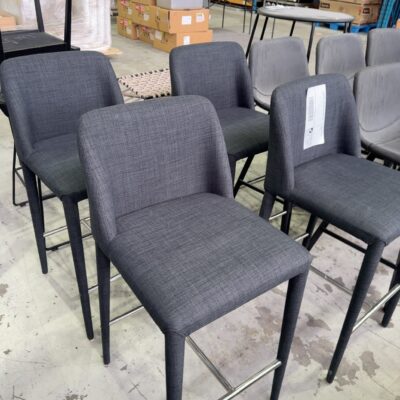 EX STAGING - DARK GREY BAR CHAIR, SOLD AS IS