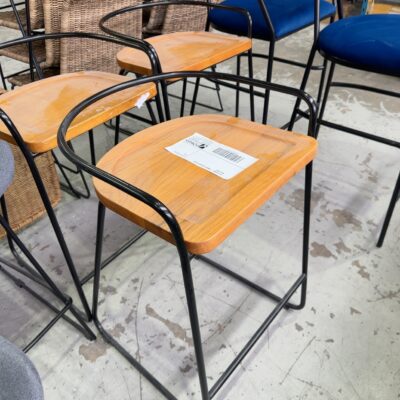 EX STAGING - TIMBER LOW BACK STOOL, SOLD AS IS