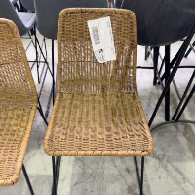 EX STAGING - WOVEN RATTAN DINING CHAIR, SOLD AS IS