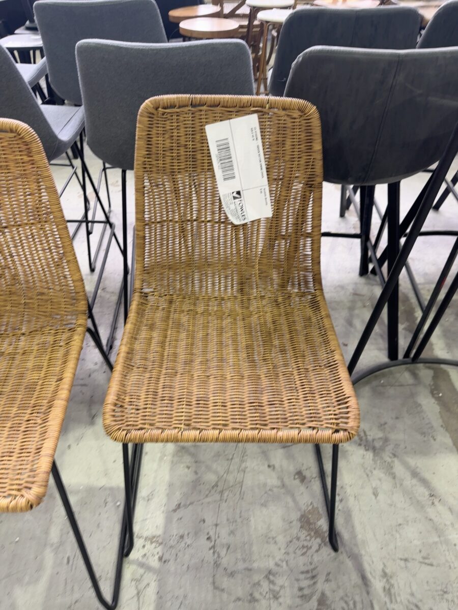 EX STAGING - WOVEN RATTAN DINING CHAIR, SOLD AS IS