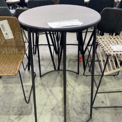 EX STAGING - ROUND BLACK BAR TABLE SOLD AS IS