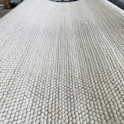 EX DISPLAY WOOL LOOP RUG, HAND WOVEN, IVORY, 200CM X 290CM, RRP99