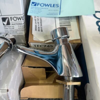 ENWARE DELABIE TEMPOSTOP TIME FLOW BASIN PILLAR TAP, PUSH BUTTON, TFC745, 12 MONTH WARRANTY
