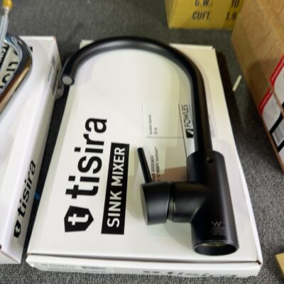 NEW TISIRA FUSION BLACK GOOSENECK MIXER, 39762 TMFGBK, 12 MONTH WARRANTY