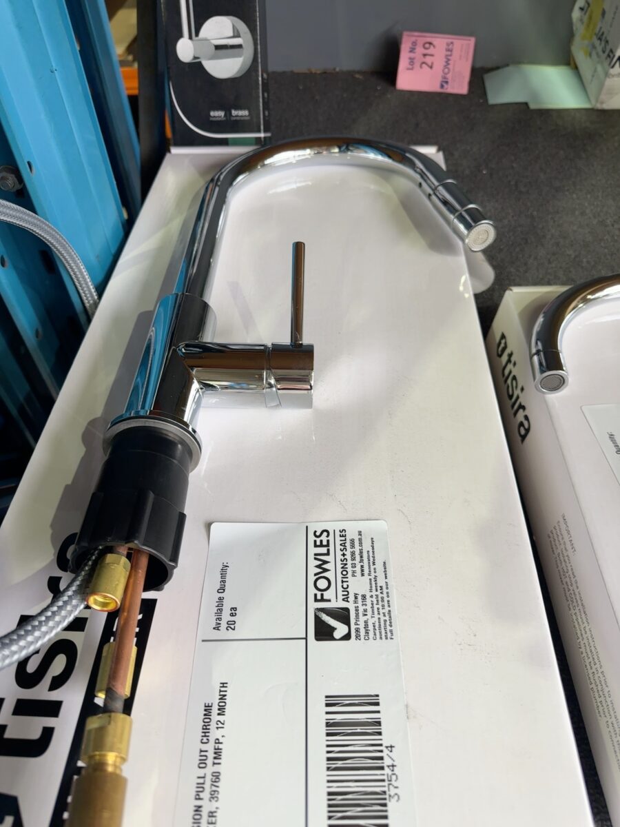 NEW TISIRA FUSION PULL OUT CHROME GOOSENECK MIXER, 39760 TMFP, 12 MONTH WARRANTY
