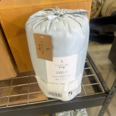 NEW KING SIZE 1000TC SHEET SET - COTTON/POLYSTER, SKY