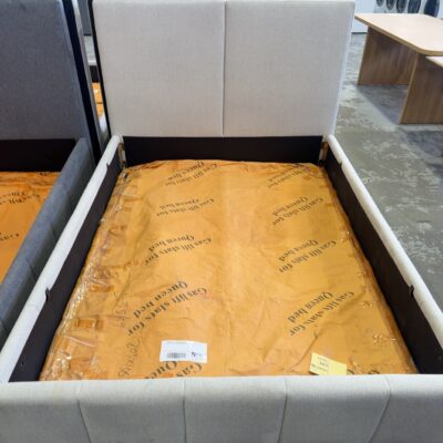 SAMPLE BEDS - FAWN QUEEN GAS LIFT STARDUST FABRIC BEDFRAME, SOLD AS IS