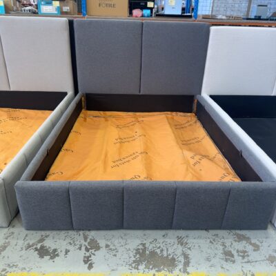 SAMPLE BEDS - FAWN QUEEN GAS LIFT COMET FABRIC BEDFRAME, SOLD AS IS