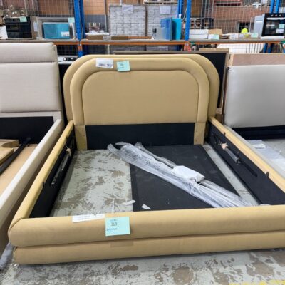 SAMPLE FURNITURE - MOXIE YELLOW KING BEDFRAME, SOLD AS IS
