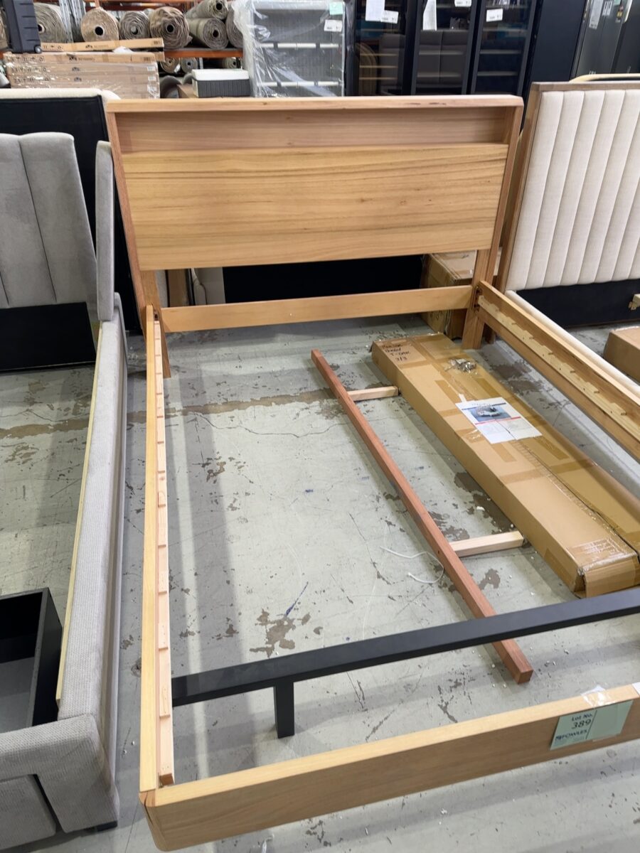 SAMPLE FURNITURE - PORTER QUEEN BEDFRAME, TAS OAK, SOLD AS IS