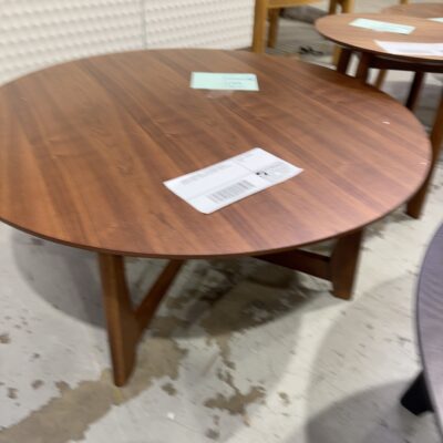 SAMPLE FURNITURE - IDA 900MM ROUND COFFEE TABLE, WALNUT NATURAL, SOLD AS IS