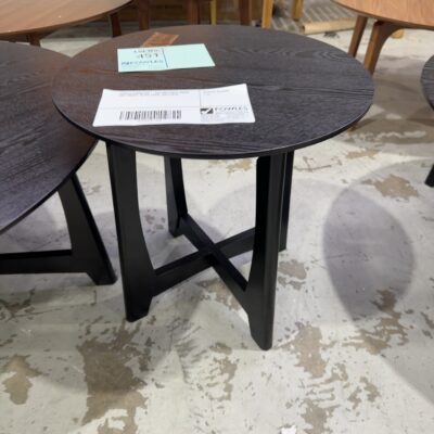 SAMPLE FURNITURE - IDA END TABLE 480MM ASH TIMBER, BLACK STAIN, SOLD AS IS