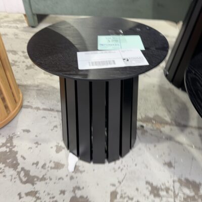 SAMPLE FURNITURE - TINA LAMP TABLE, 480MM, ASH TIMBER, BLACK STAIN SOLD AS IS