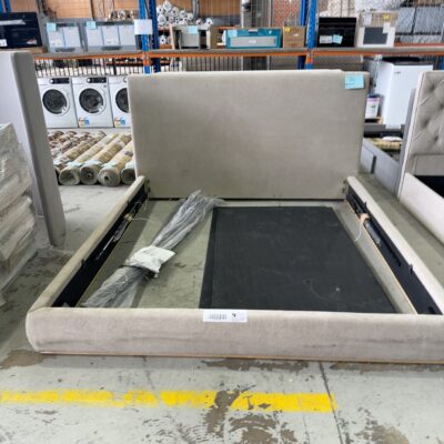 SAMPLE BEDFRAME - KING BEDFRAME WITH GASLIFT, SOLD AS IS