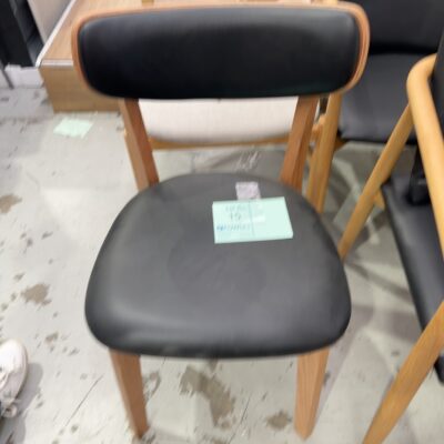 EX DISPLAY COWEN BLACK LEATHER & MESSMATE DINING CHAIR SOLD AS IS
