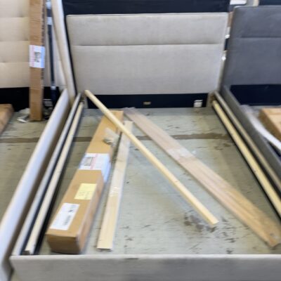 SAMPLE BEDS - DAISY QUEEN BEDFRAME, MINK FABRIC SOLD AS IS