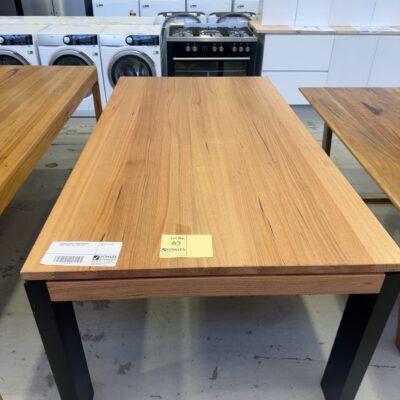 EX DISPLAY COWAN 2000MM MESSMATE TIMBER DINING TABLE, SOLD AS IS