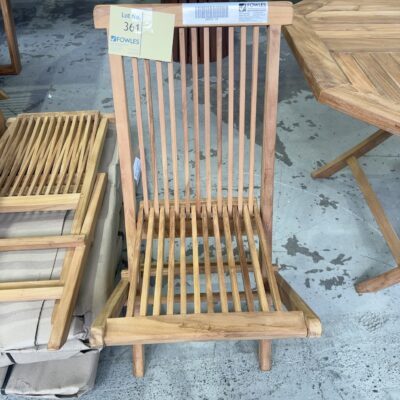 NEW PLANTATION TEAK FOLDING CHAIRS, RRP9 EACH