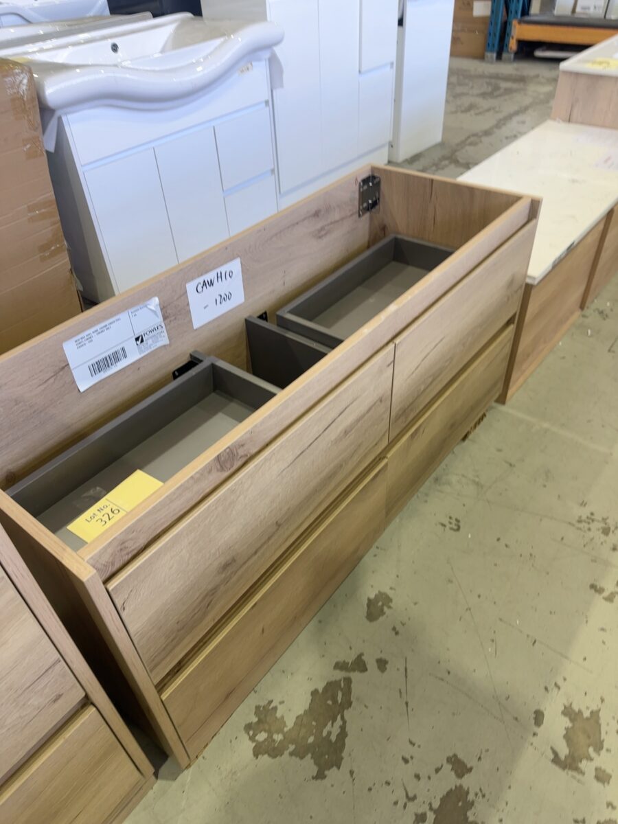 NEW MAX WALL HUNG 1200MM FINGER PULL VANITY CABINET - CABINET ONLY CAWH10-1200