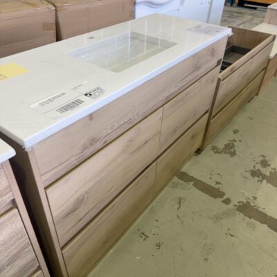 NEW MAX 1200MM FINGER PULL CABINET WITH PURE STONE UNDERMOUNT BASIN CA10-1200-ST56
