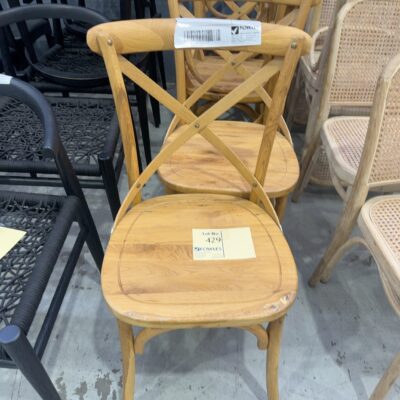EX STAGING - CROSSBACK TIMBER DINING CHAIR, SOLD AS IS