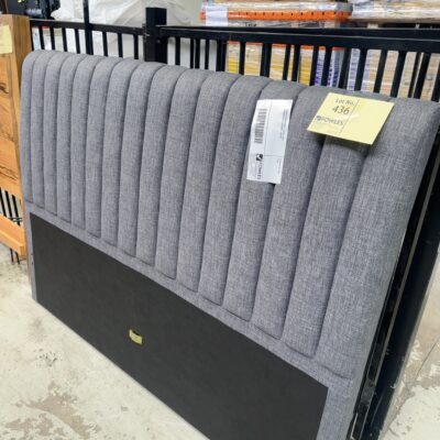 SAMPLE FURNITURE - DARK GREY UPHOLSTERED BEDHEAD, QUEEN