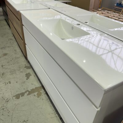 NEW CORE MATTE WHITE 1500MM SINGLE BOWL FLOOR VANITY WITH DRAWERS, WITH CERAMIC TOP  CORE-1500WM-CM & UV31-1500H-1TH