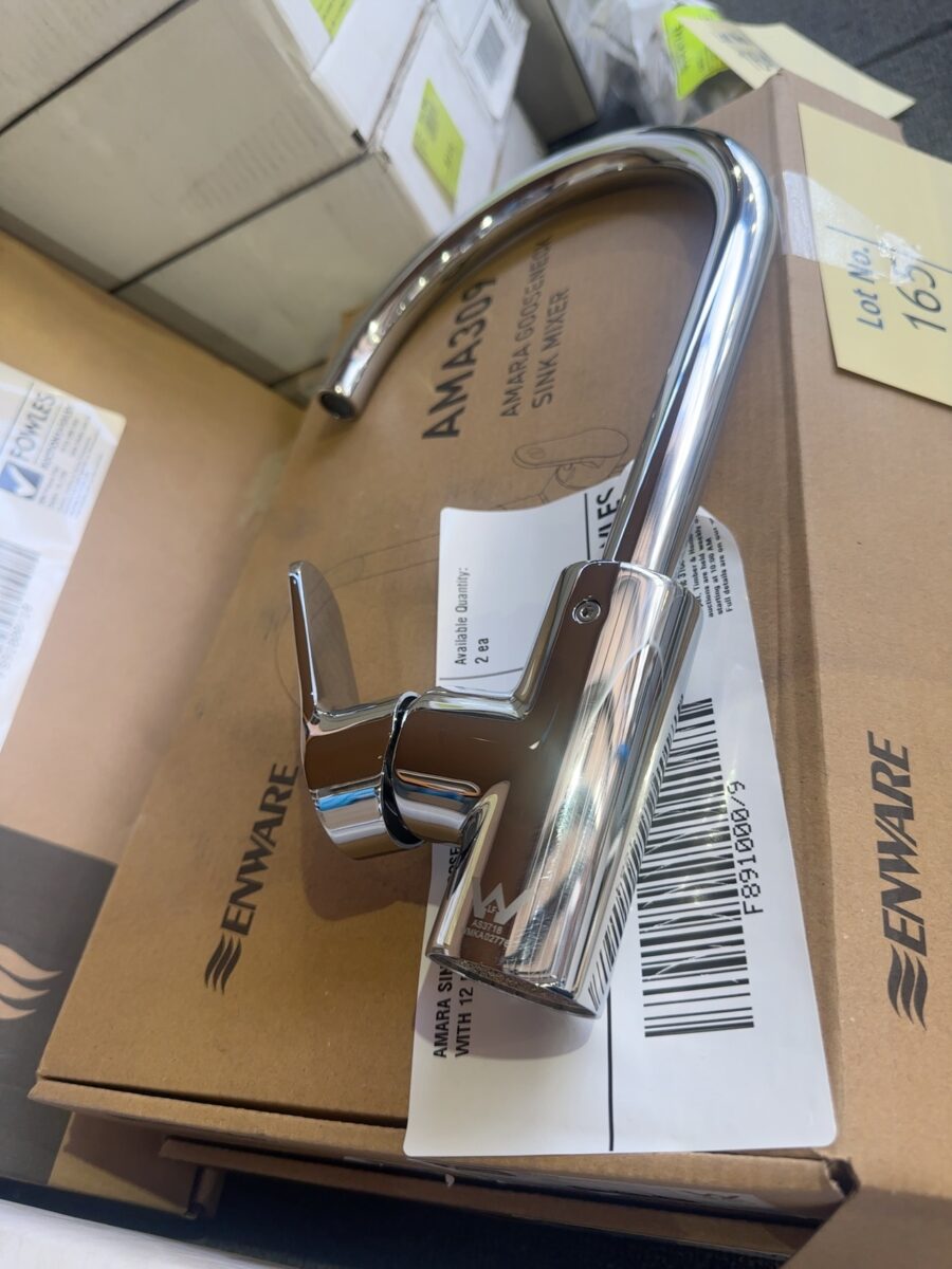 AMARA SINK MIXER GOOSENECK, AMA309 WITH 12 MONTH WARRANTY
