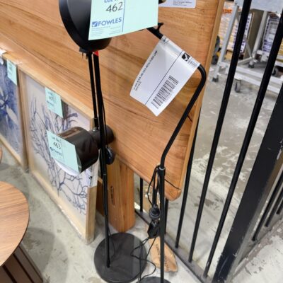 EX HIRE BLACK AND GOLD METAL FLOOR LAMP SOLD AS IS