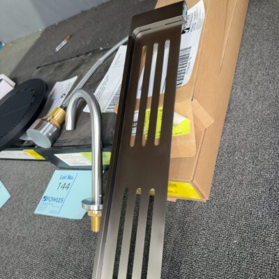 SHELF WITH DRAIN SLOT, 544MM BRUSHED GUNMETAL AX93555.GM