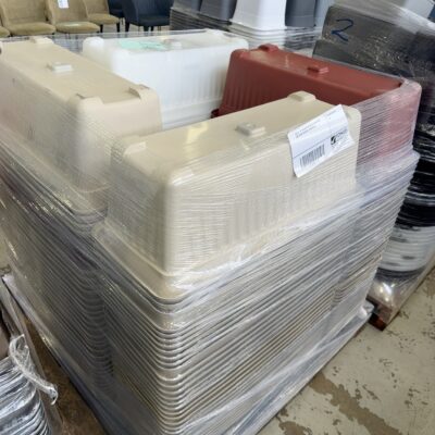 PALLET OF ASSORTED PLASTIC PLANT POTS, 680 WATER SAVERS, SOLD AS IS