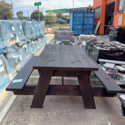 NEW 1500MM X 900MM PICNIC TABLE, PINE STAINED JAPAN BLACK