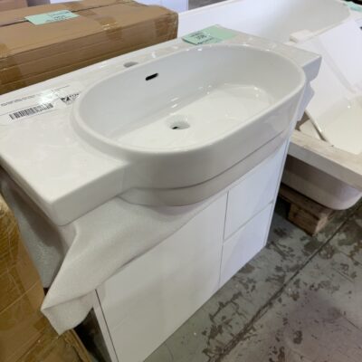 NEW 800MM VANITY WITH DRAWER RIGHT HAND SIDE, CERAMIC TOP VPB800-144