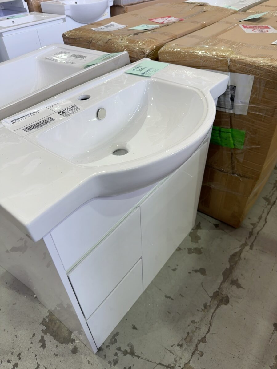 NEW 800MM VANITY WITH DRAWER LEFT HAND SIDE, CERAMIC TOP VPB800-158