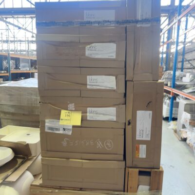PALLET OF POLILIFE SOLID SURFACE VANITY BASINS SOLD AS IS