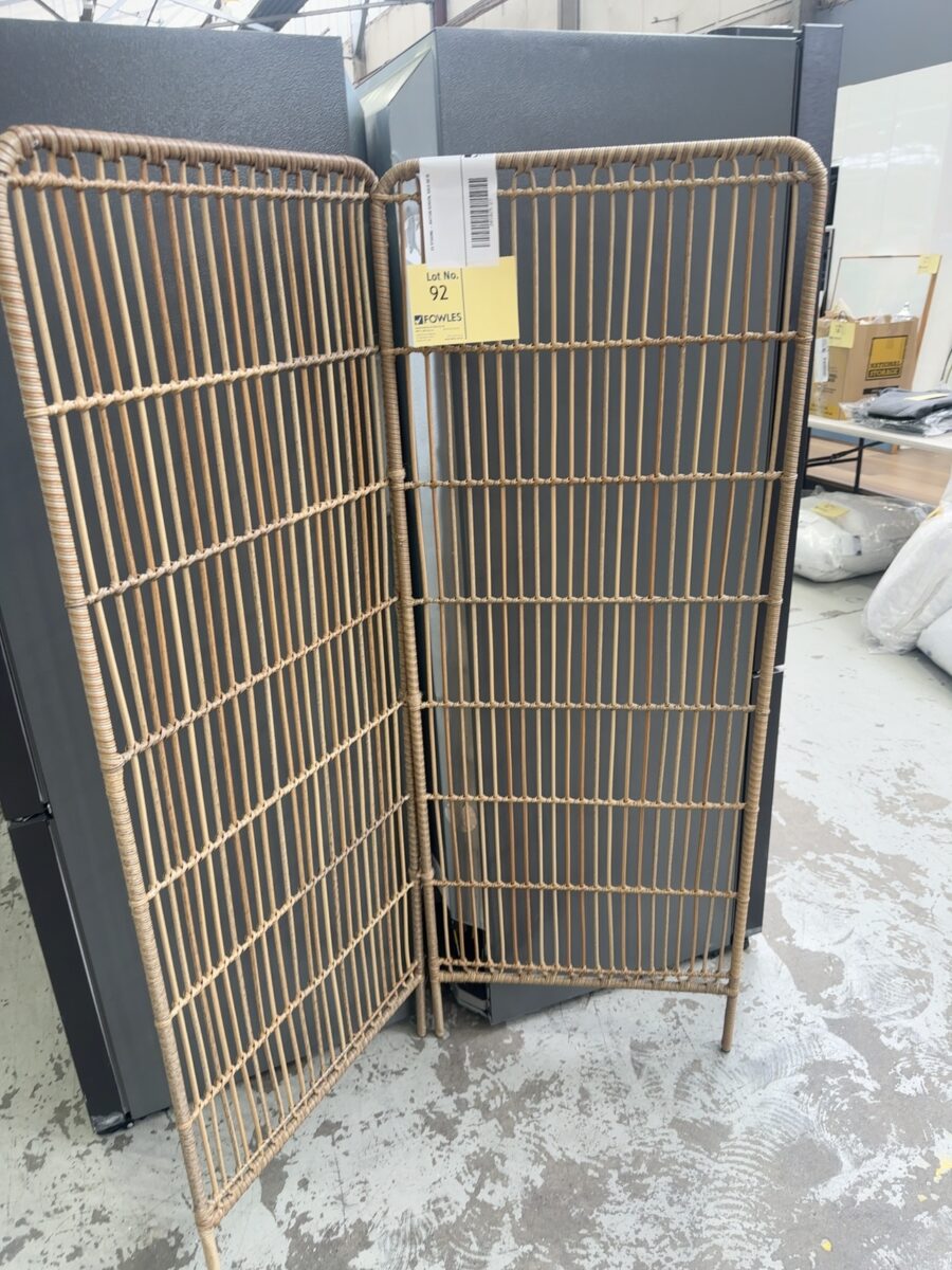 EX STAGING - RATTAN SCREEN, SOLD AS IS